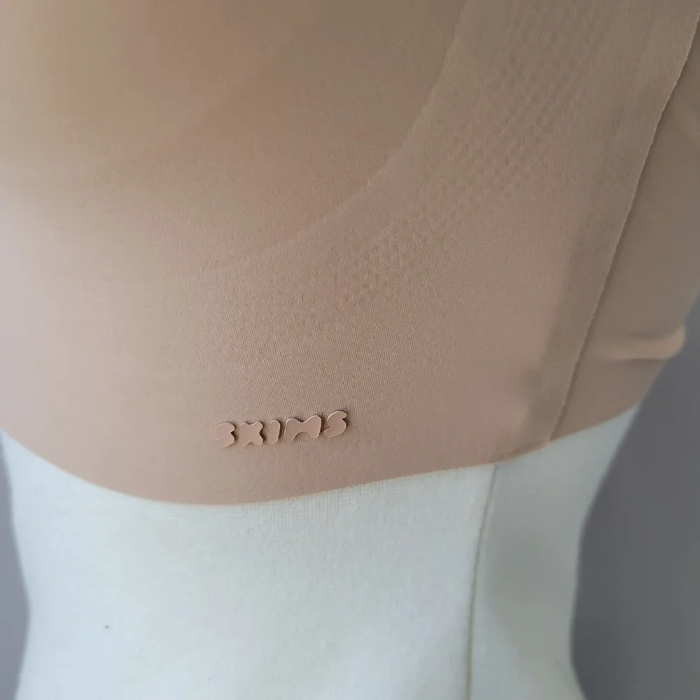 NEW SKIMS Naked Plunge Longline Bra Clay S - Picture 5 of 11